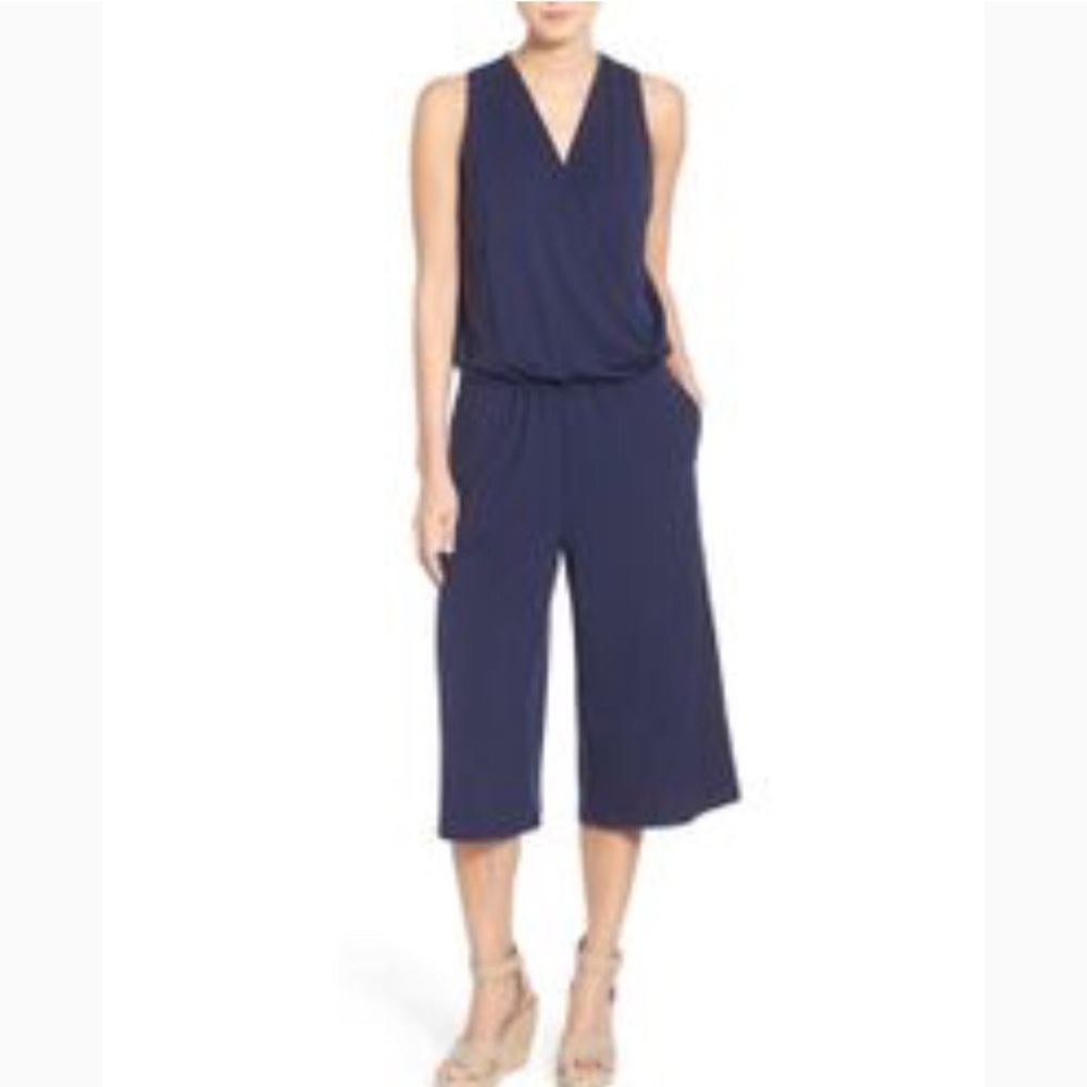 Halogen Sleeveless Jersey Crop Jumpsuit